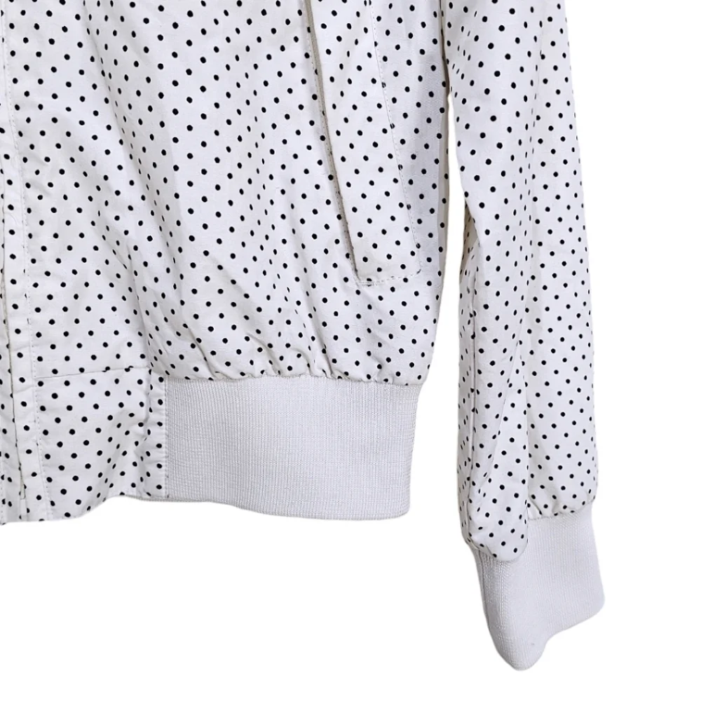 North Sails Zip Front Polka Dot Jacket White Black Size Medium Nautical Sailing